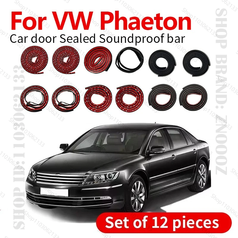 

For VW Phaeton D1 Car Door Seal Strip Rubber Double Layer Sealing Protector Soundproof Strip Dustproof Seal Strip 12PCS Set