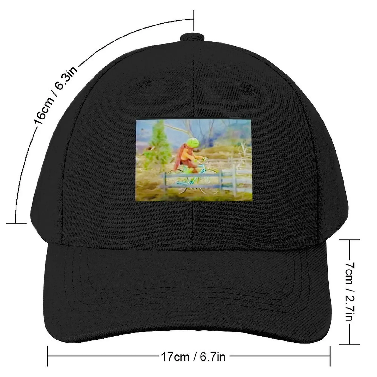 Kermit riding his bicycle on Emmet Otter's Jug Band Christmas Baseball Cap Visor Designer Hat Sunhat Men's Caps Women's