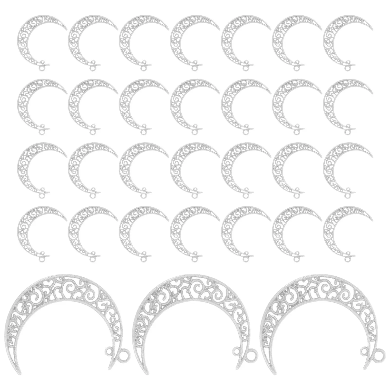 

40Pcs Hollow Round Moon Pendant Charms Zinc Alloy Jewelry Making Accessories Vintage Crescent Moon Dangle Charm for DIY Necklace
