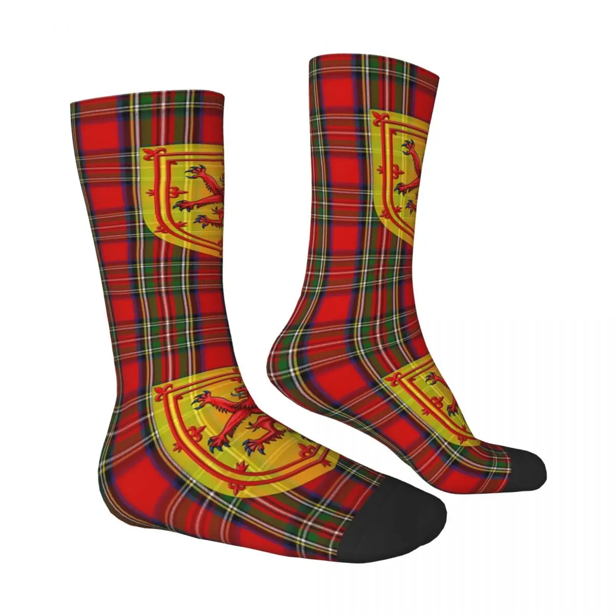 Stewart Tartan Scottish Plaid Lion Rampant Socks Male Mens Women Spring Stockings Harajuku