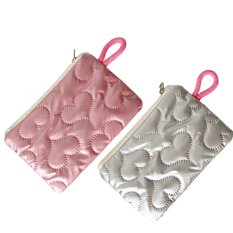 Silver Lingge Bow Pattern Coin Purses Small Canvas Coin Wallet Lady Girls Earphone Coin Key Money Storage Bag Zipper Pouch
