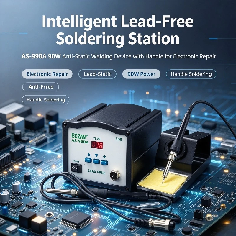 Baozhishan AS-998A Intelligent Lead-free Soldering Table 90W Anti-static Welding Table Handle Tin Dotting Machine, Factory