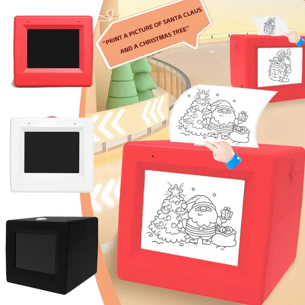 

AI Magic Mini Printer Voice Control Portable HD Screen Printer for Kid Gift Drawing Printing Toy Office Home Use Thermal Printer