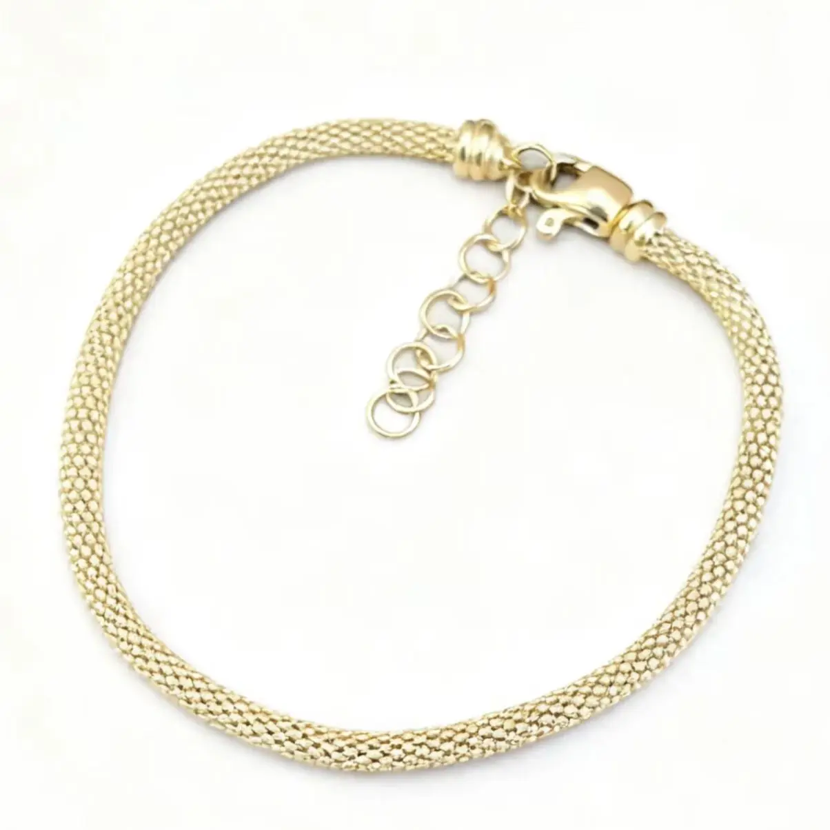 Thick Rhodium Plated  925 Sterling Silver Italian - style Fishnet  Bracelet: Exquisite Accessory for Every Occasion