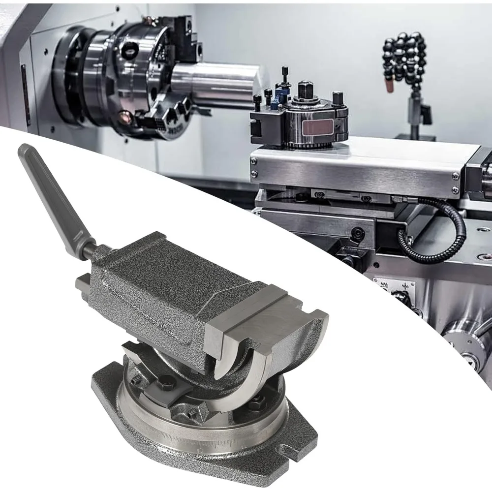 2-axis Artisanal Bench Vise 360° Swivel,  Fine Scale Division for Grinding/ Milling Machines, Home, Workshop, Factory