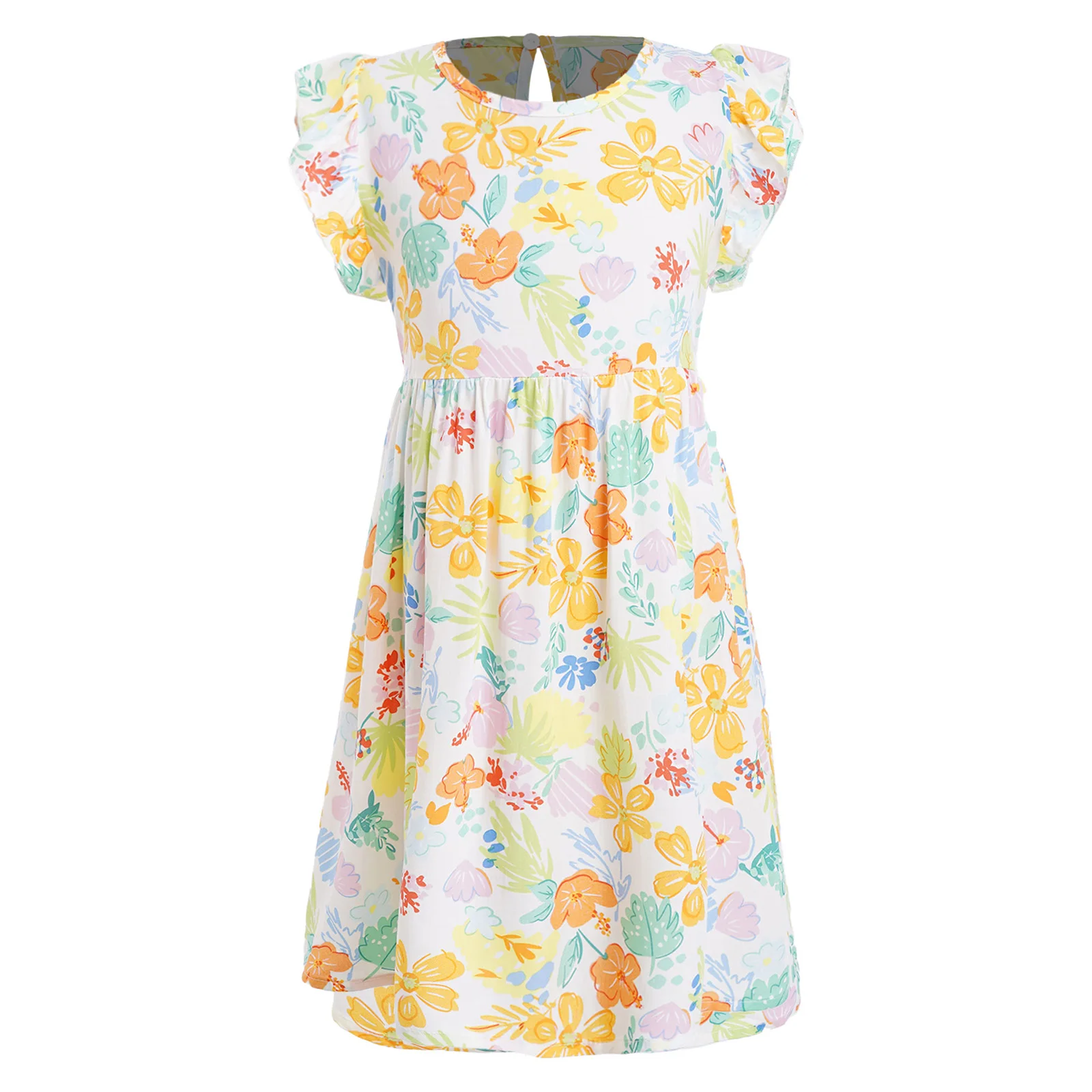 Children Boho Dress Summer Holiday Vacation Beach Dresses Girls Bohemian Style Floral Print Vacation Sleeveless A-Line Sundress