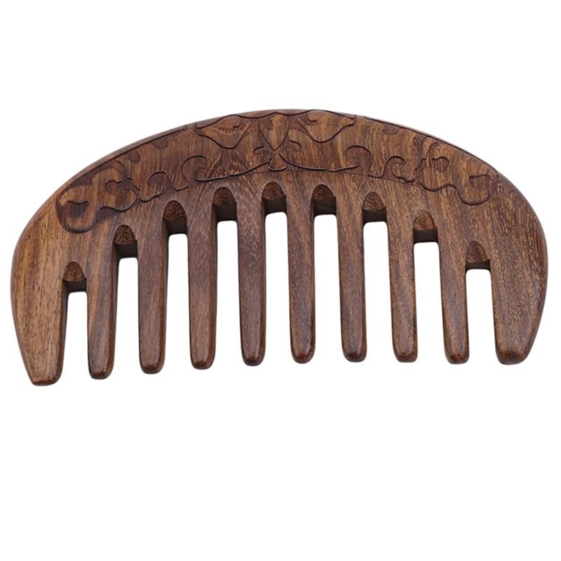 Pettine tascabile in legno naturale nero oro legno di sandalo pettini a denti Super stretti senza pidocchi statici pettine per barba strumenti per lo Styling dei capelli