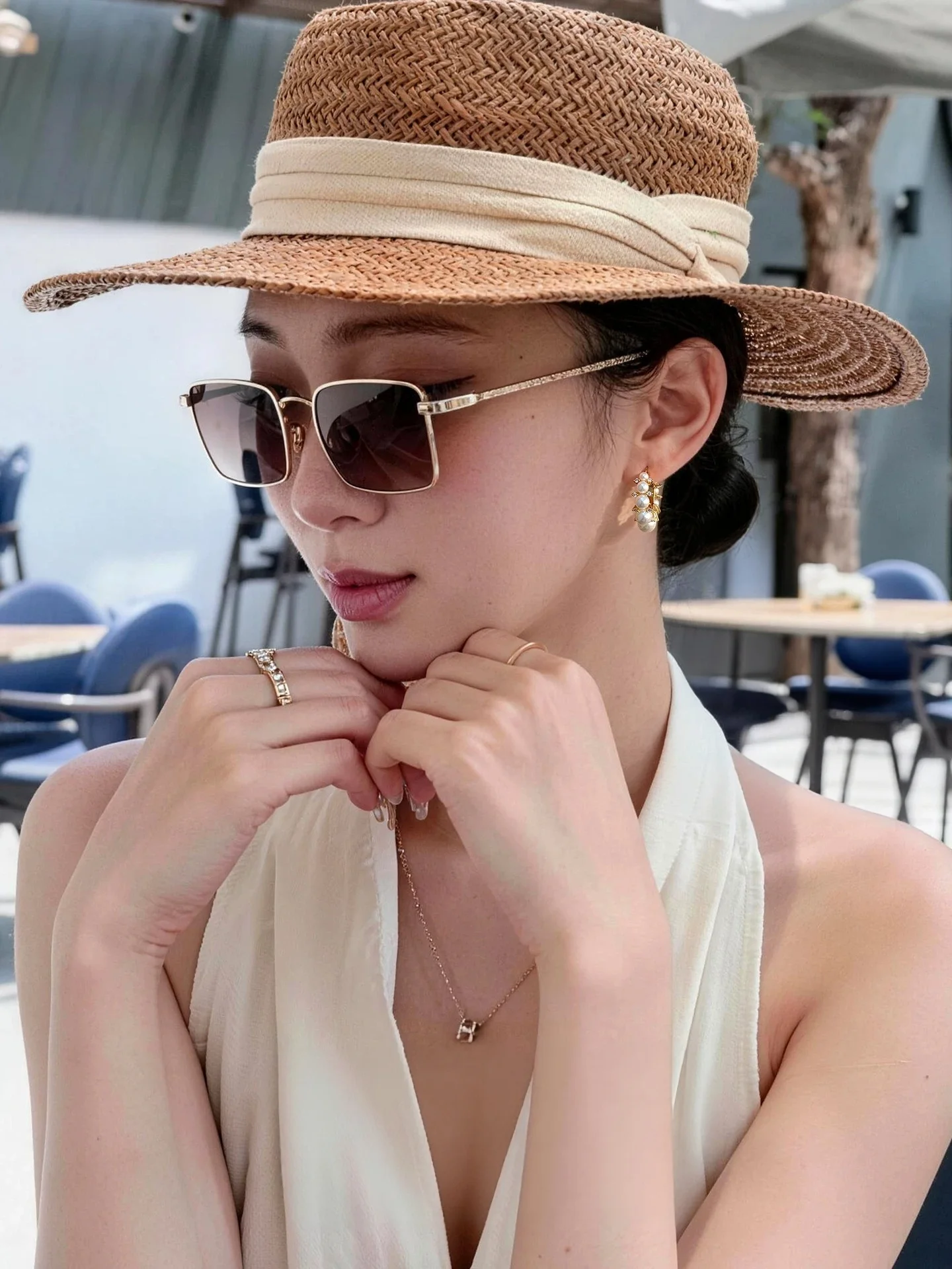 French Black Gradient Australian White Pearl Earrings for Women High-end Light Luxury Unique Exquisite All-match Fashion Jewelry