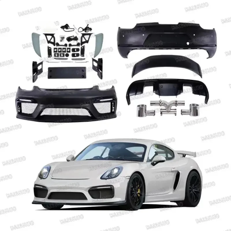 

987 Upgr To GT4 Style Body Kit Front Rear Bumper Exhaust Car Bumpers