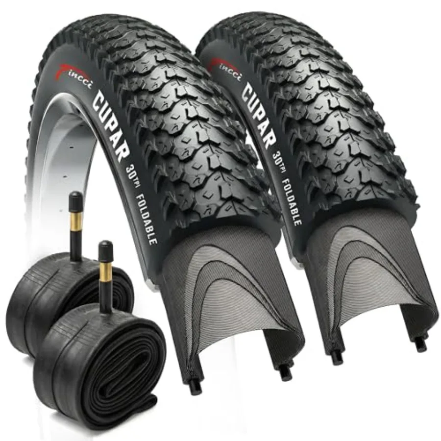

Foldable 26 inch Bike Tires 2X Inner/ 48 mm - Cupar Knobby Mountain Tires 26 x 2.125 Kevlar - Black Enduro 57-559 Bike Tyre 60