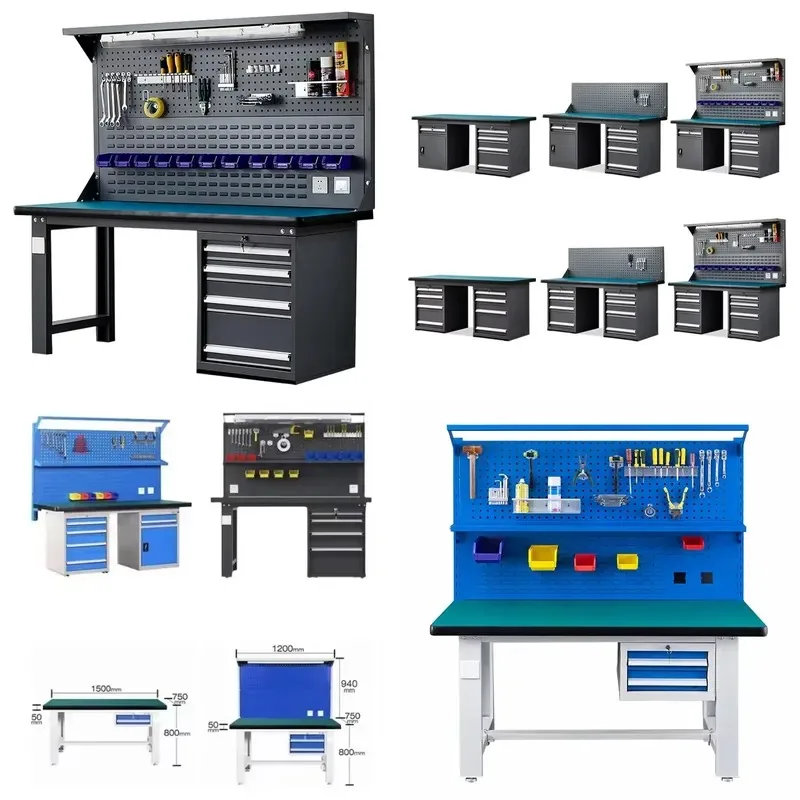 Heavy Duty Anti Static Steel Workbench 1200x750x1750mm Multifunctional Workshop Maintenance Storage Table for Factory
