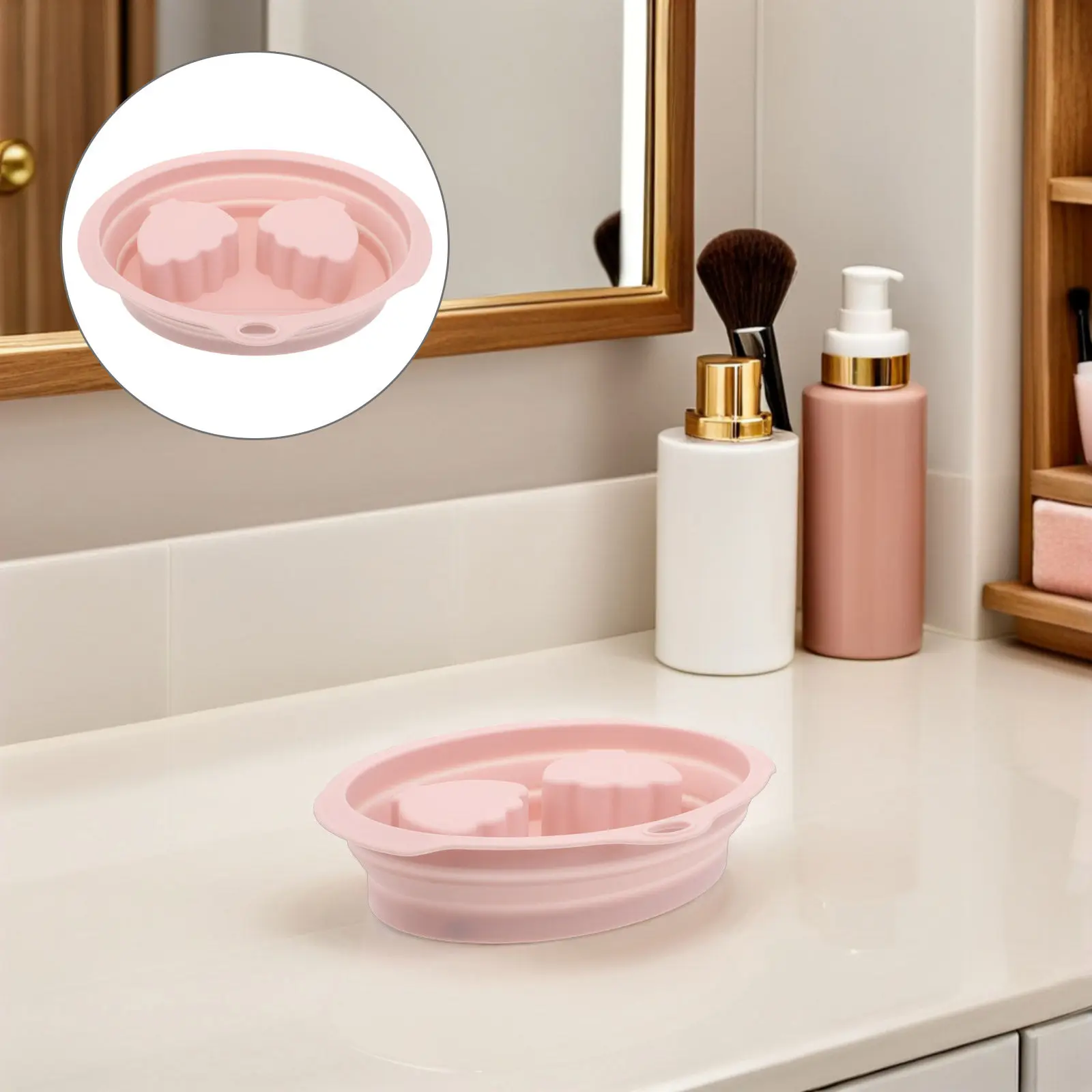 

Silicone Nail Soaking Bowl Pink Manicure Hand Soak Container Nail Polish Remover Quick Soak Tray Manicure Tools