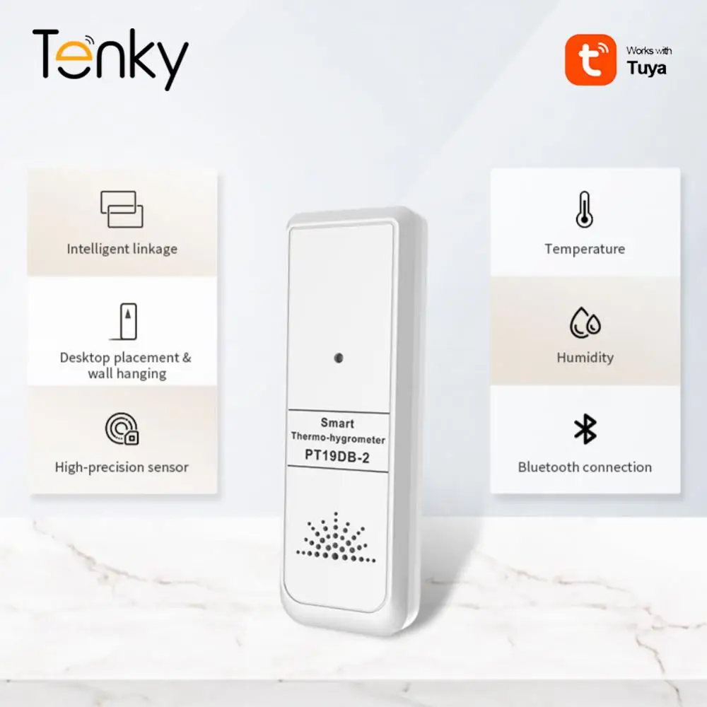 Tuya Termometer Bluetooth Mini Higrometer Suhu Kelembaban Elektronik Presisi Tinggi Sensor Kelembaban Meter Stasiun Cuaca