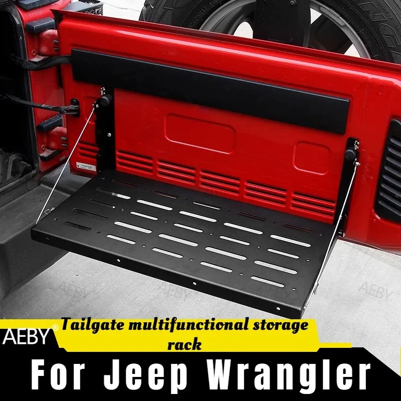 AEBY For Jeep Wrangler 2007-2025 Extension bracket,folding tailgate rack,rear door storage rack,drop-down tailgate table
