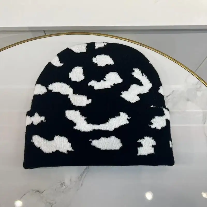 39BD Teens Winter Beanie Elastic Windproof Hat with Cloud Pattern Ear Protector Hat Winter Cycling Skiing Hiking Supplies