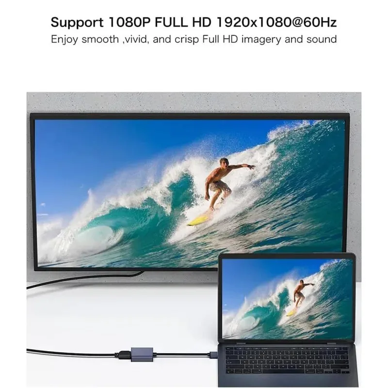 محول HD USB إلى HDMI 1080P 60 هرتز USB 3.0 إلى محول متوافق مع HDMI محول USB خارجي كابل فيديو للكمبيوتر المحمول المكتبي