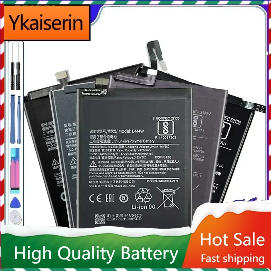 

Replacement Battery for Xiaomi Redmi Note 2, 3, 4, 4X Pro, 3S, 3X, Note4, for Hongmi BM47, BM46, BM45, BN43, BN41, Mobile Phone