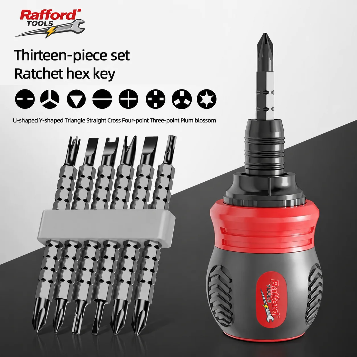 Screwdriver Set of 13 Pieces, Ratchet Set, Multi-functional Cross and Diagonal Use, Extendable, Mini , Household Manual Tool image 5