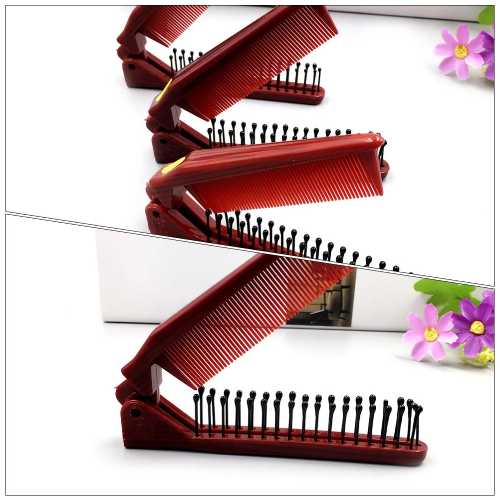 

4Pcs Folding Combs Portable Plastic Pocket Comb Foldable Hairdressing Comb Travel Anti-Static Plastic Hair Styling Combs