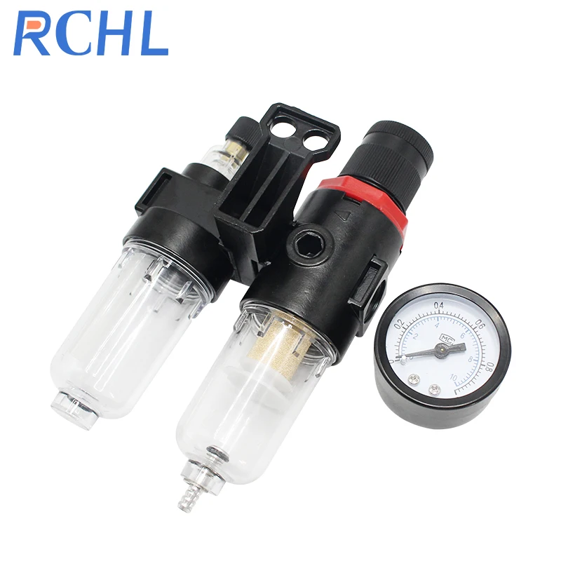 RCHL AFC-2000  Pneumatic Filter Air G1/4 Air Compressor Oil and Water Separator Air Filter AFC-2000 Gauge