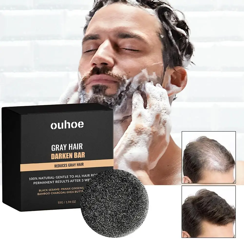55g Hair-Darkening Soap Polygonum Multiflorum Shampoo Shampoo & Soap Oil-Control Blackening Bar Cleansing Z4O3