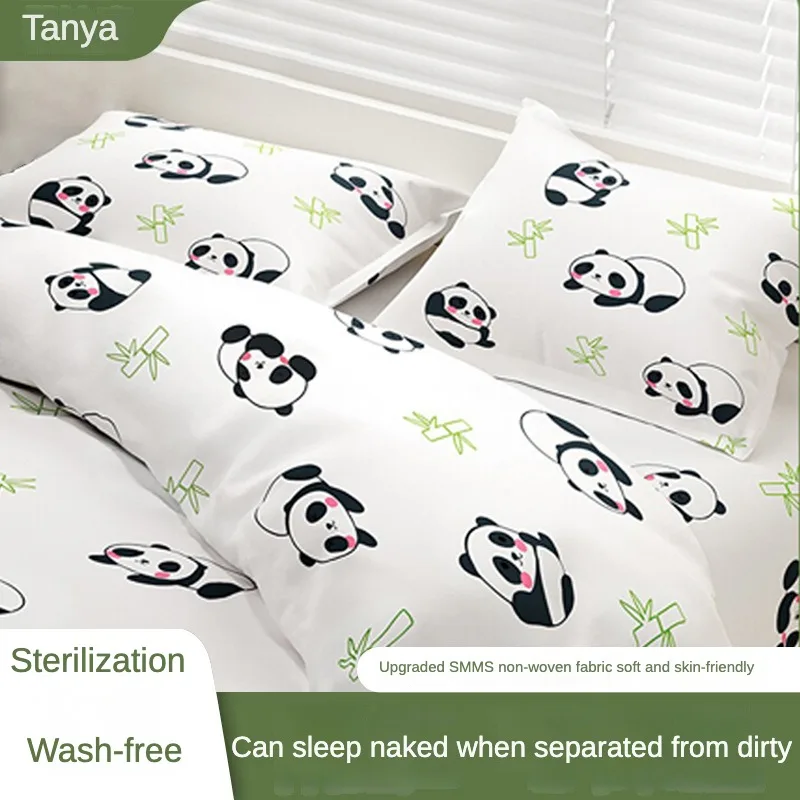 Copriletto usa e getta federa Kawaii Panda Print copriletto Travel Hotel due portatili