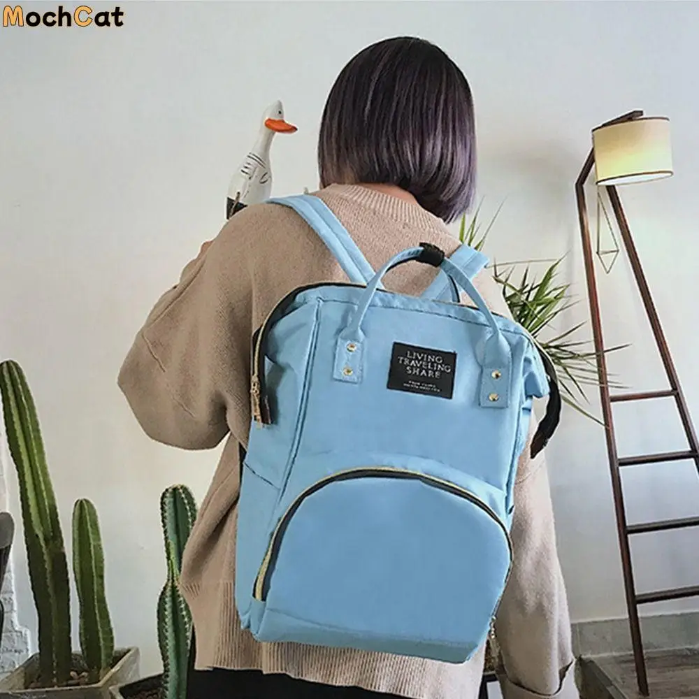 

Casual Canvas Nylon Backpack Shoulder Bag Large Handbag Mommy Bag Large Capacity Waterproof Travel Storage Backpack Men