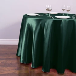 Satin Tablecloths Overlay Cover Bright Smooth Fabric Round  Table Cloth for Wedding Party Restaurant Banquet Decorations