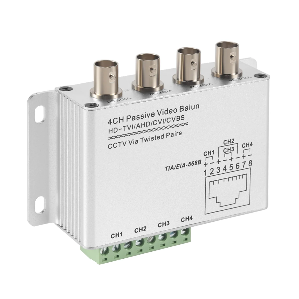 UTP 4 Channel Passive Video Balun Transceiver