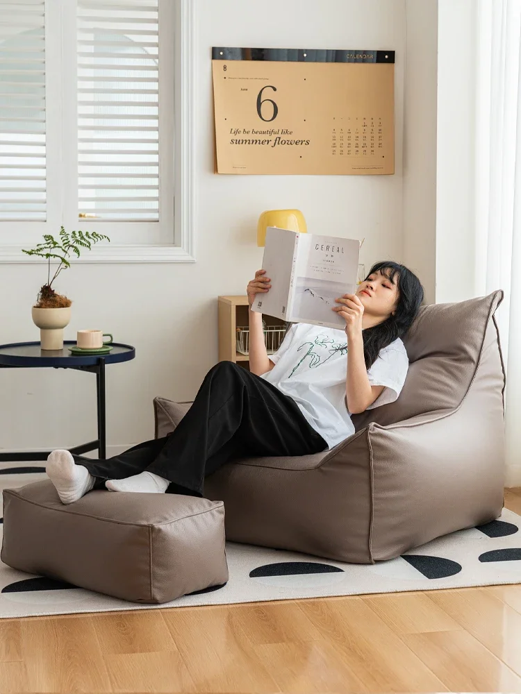 크림색 바람처럼 편안한 소파 빈백, 누워서 잠을 자는 작은 악마 침실 발코니 홈 리클라이너