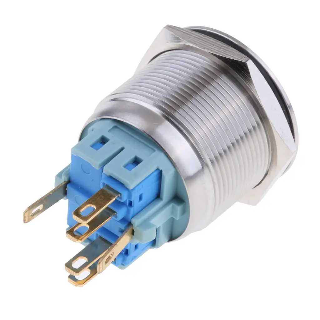 

Stainless Steel LED Push Button Switch 12V Waterproof Maintained 1NO1NC Self Lock for Electrical Audio Controller