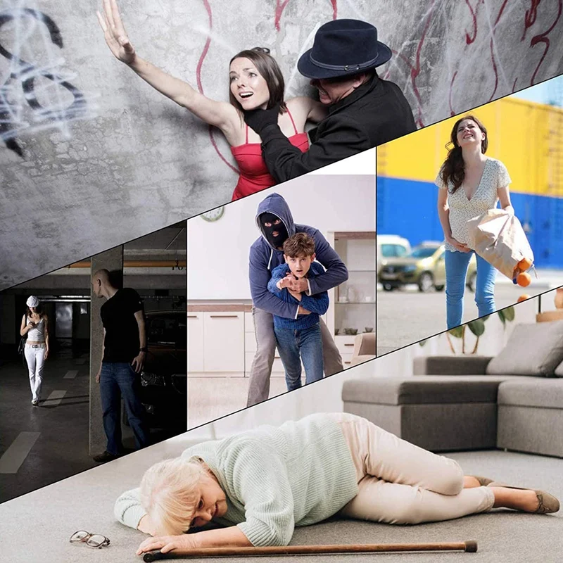 RISE-Safe 개인 알람 키체인 알람, LED 조명 포함, 여성, 어린이, 노인용 비상 안전 경보, 파란색 및 핑크, 130DB