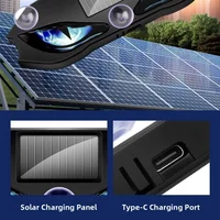 KEVANLY Solar Power Car Demon Eye Light Cool Flashing Warning Light Dynamic Safety Vehicle Signal Lights Universal 4