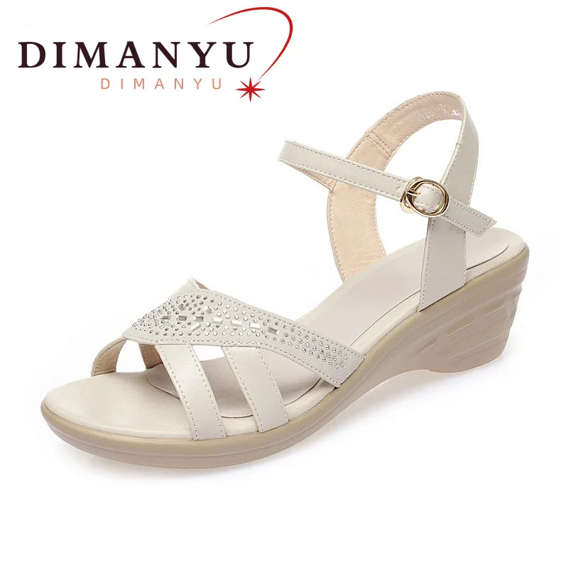DIMANYU Women Sandals Summer 2024 New Female Sandals Wedges Open Toe Large Size 41 42 43 Mother Casual Sandals Ladies