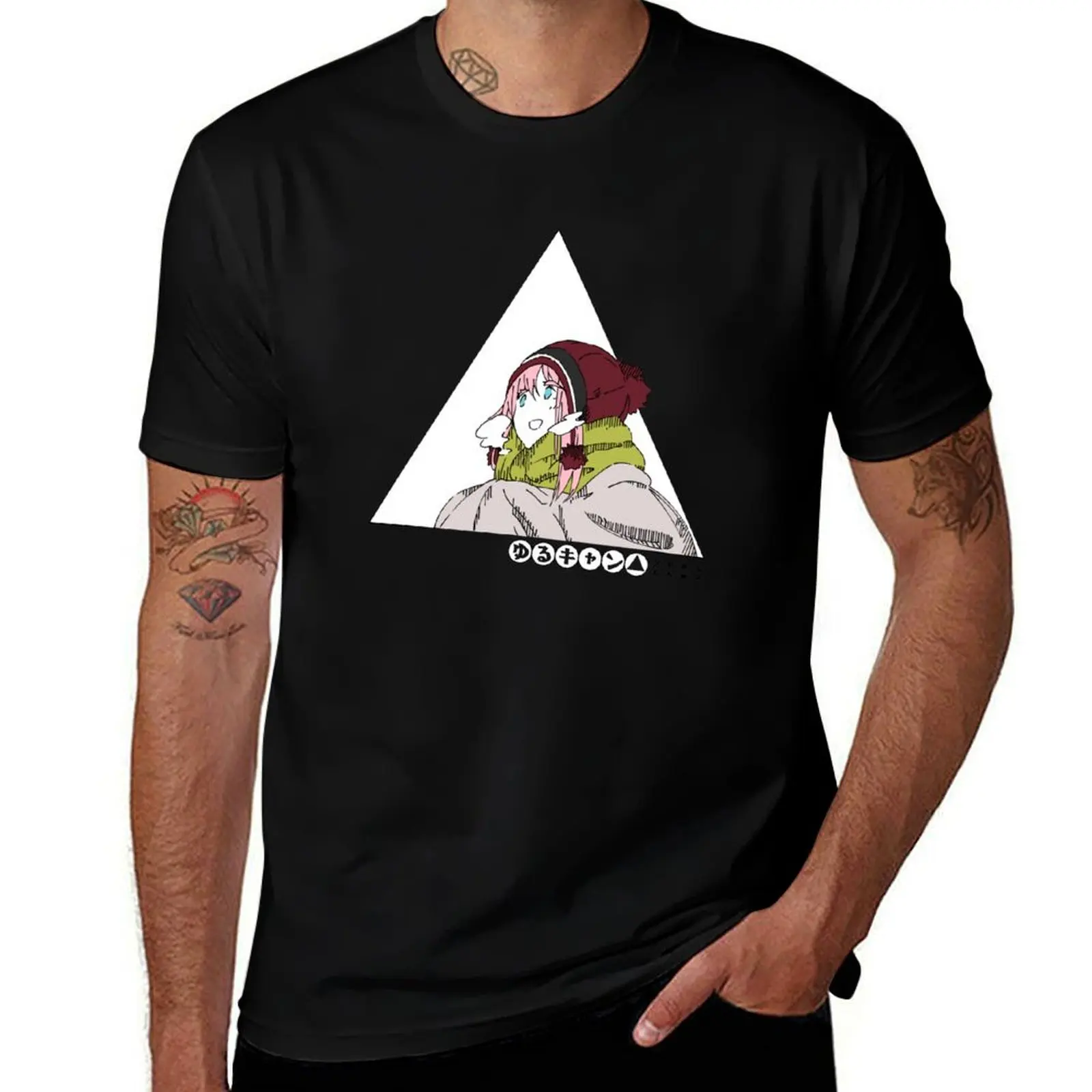 Футболка мужская брендовая рубашка футболка высокого качества Nadeshiko t for △   t Yuru Kagamihara мягкие роскошные мужские рубашки Camp из хлопка для мужчин