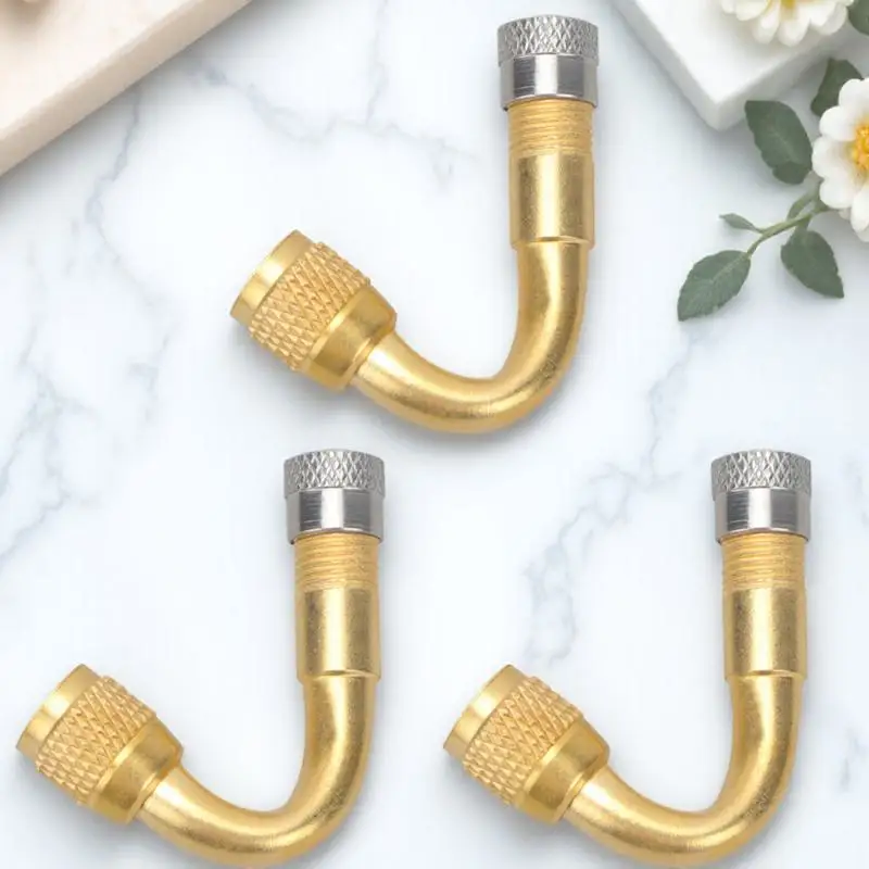 

3Pcs Tire Stem Extension Adaptor 45 Degree Curved Inflating Mouth Converter for Car Truck Motorcycle Rv Trailer Vehicle Steel