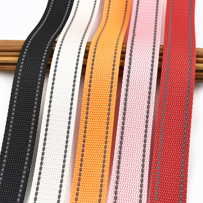 

2/5/8/10M 25mm Bag Strap Sewing Bais Accessories 1'' Nylon Webbing Tapes Reflective Pet Webbings Belt Sling Decorative Ribbons