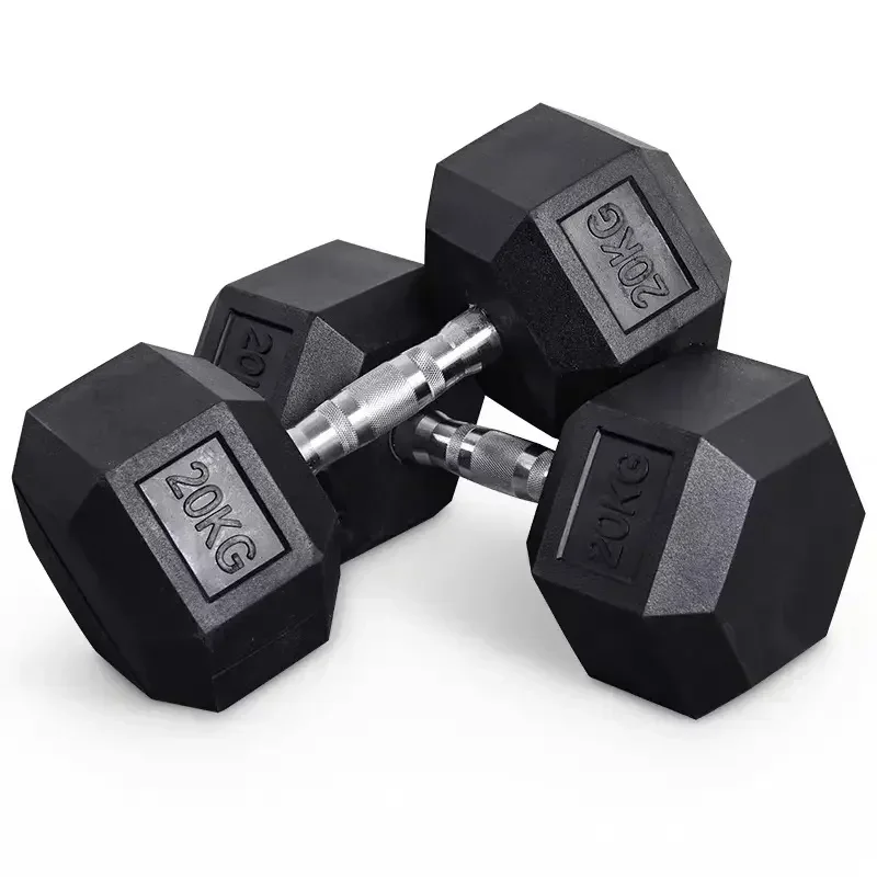 

Gym Fitness Sets Free Weight Rubber Coated Steel Hex Dumbbells