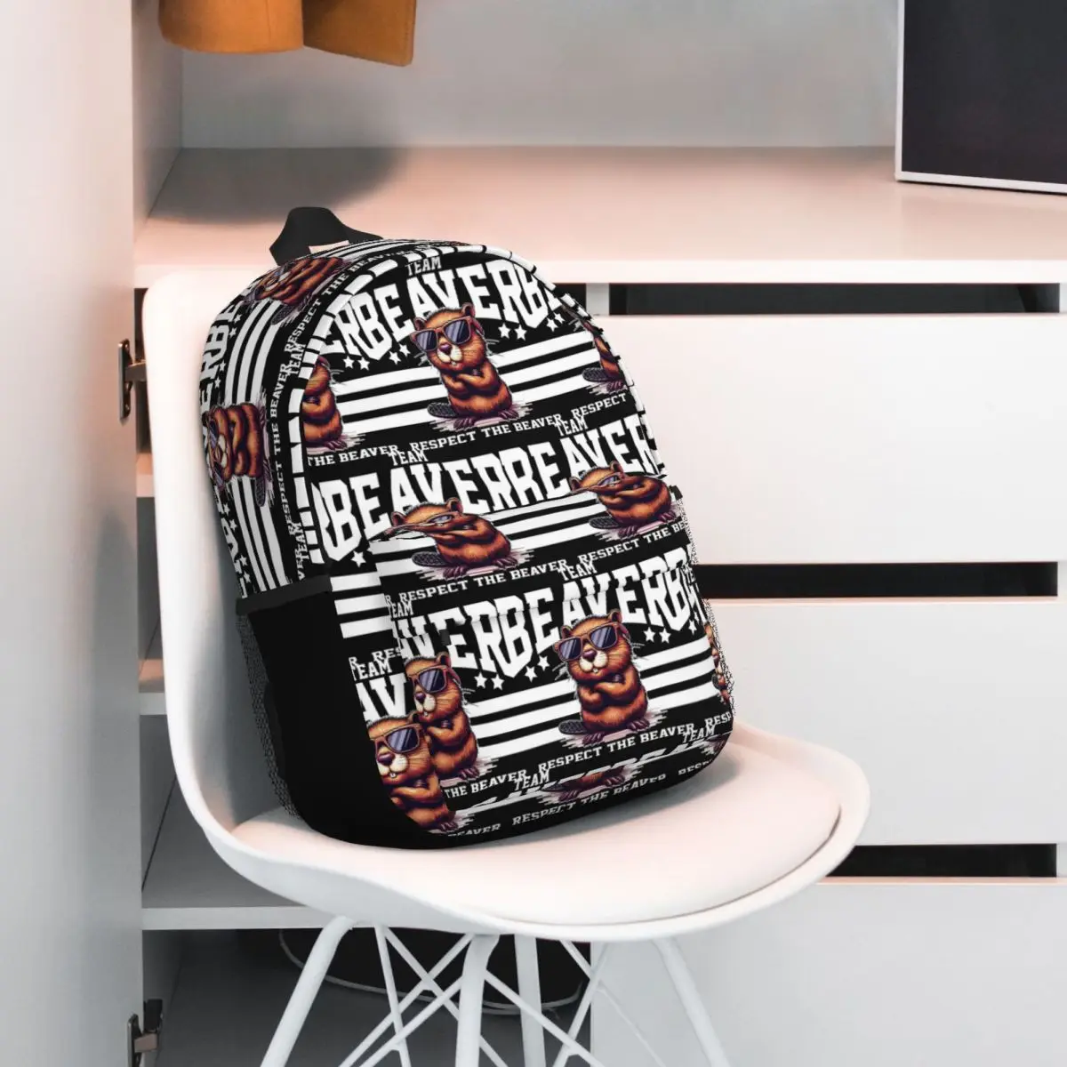 Team Beaver Respect The Beaver Backpack Hot Sale Daypack Large Capacity Boy Girl BookBag Shoulder Bags for Men Women School Bag