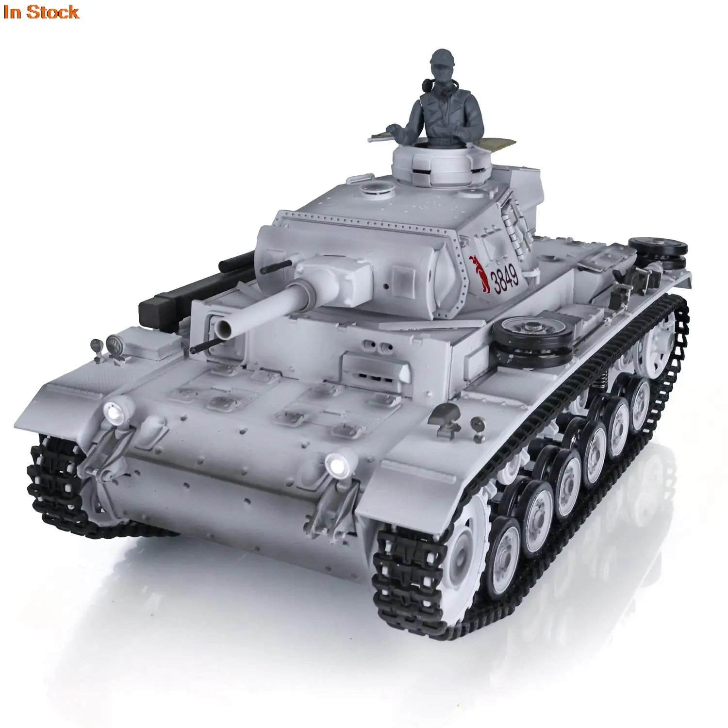 Henglong 1/16 śnieg 7.0 plastikowe niemiecki Panzer III H RTR zbiornik RC 3849 360 ° wieżyczka biały dym jednostka BB strzelanie zabawki chłopiec TH17372