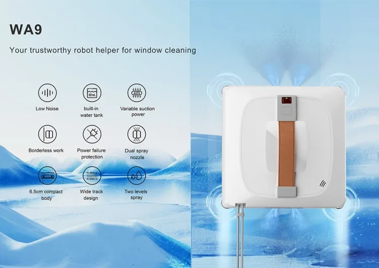 POWERFUL SPRAY Lavavetri elettrico Aspirapolvere Robot ricaricabile Lavavetri Macchina per la pulizia dei vetri