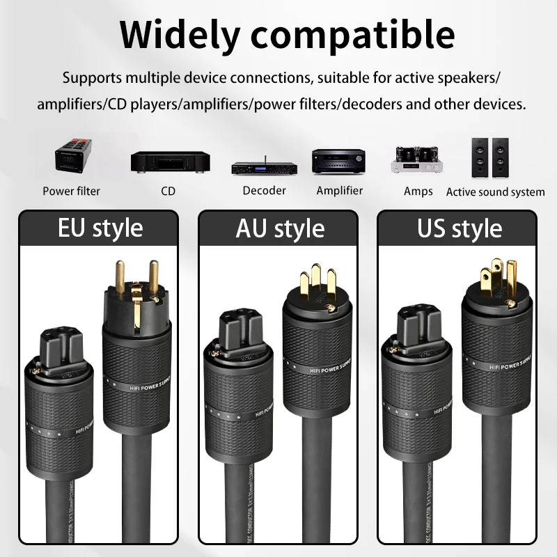 Xangsane refrigeration 6N HiFi OCC power cable amplifier front and rear stages 3 * 3.31mm ² high-power US/AU/EU connection line - Image 5