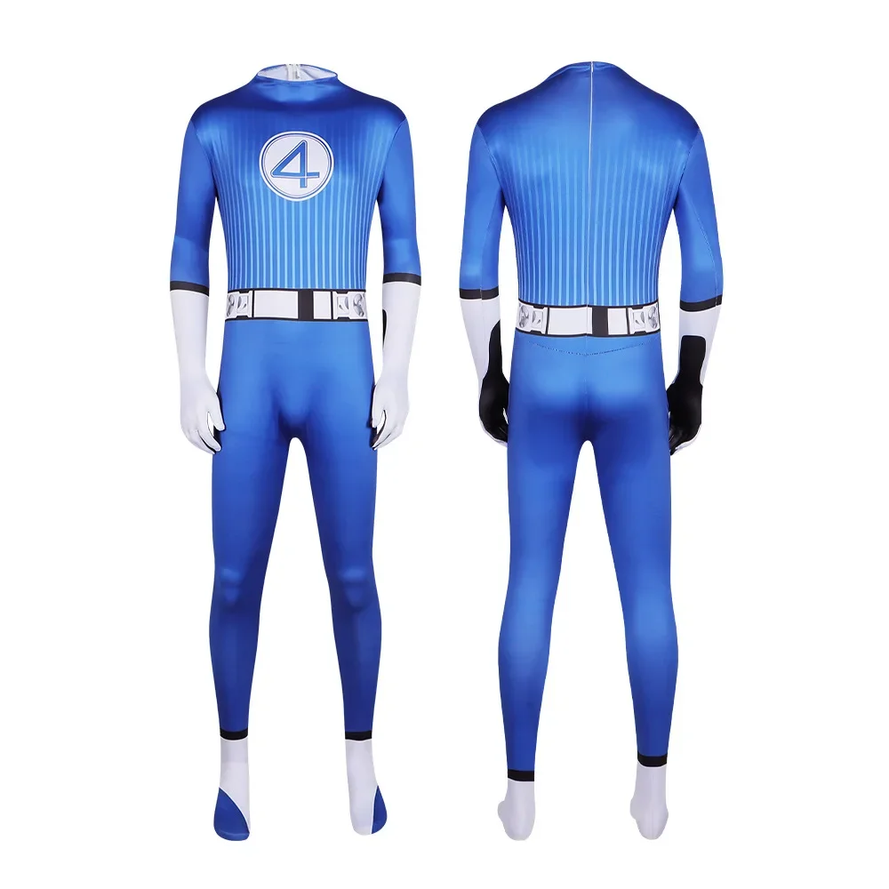 بدلة كوسبلاي موفي فانتاستيك كوس فور ريد ريتشاردز بشعلة بشرية كوسبلاي للنساء والرجال بدلة قفز غير مرئية للسيدات شيء تمويه هالو