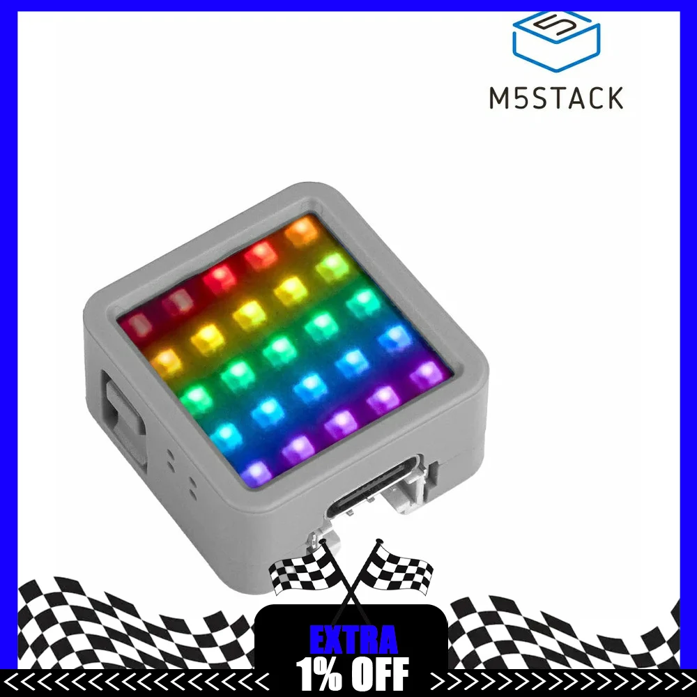 M5Stack Atom Matrix V1.1 ESP32 IoT Development Kit with 5x5 RGB LED Matrix and BMI270 Sensor