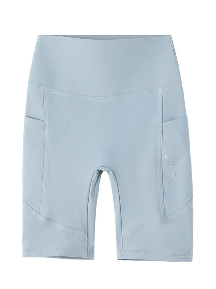 Damskie letnie cienkie spodnie do jogi 3/4 z wysokim stanem, legginsy z jedwabiu lodowego, modelujące pośladki, nylon-spandex