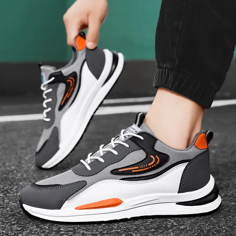 

Autumn/Winter Men's Waterproof Leather Shoes Sports Fleece-Lined Casual Sneakers Breathable Rubber Sole Open-Laced Shoes