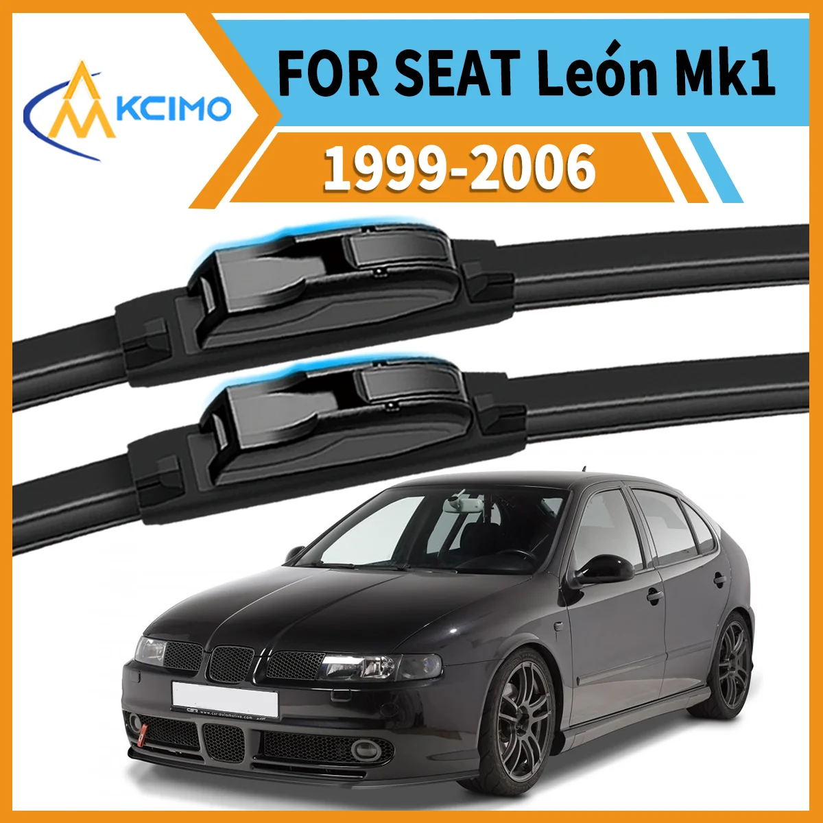 Premium 2-Pack Wiper Blades For SEAT León Mk1 1M 1999-2006 All-Weather Reliability Reduced Streaking Enhanced Driver Visibility