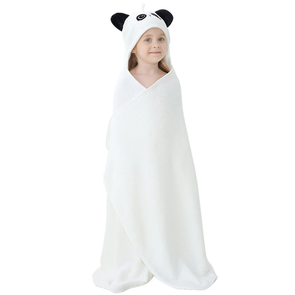 Hotel Children Hooded Bath Towel Pool Party Water Absorbent Cartoon Style Adorable Bathrobe Shower Robe Ponchos
