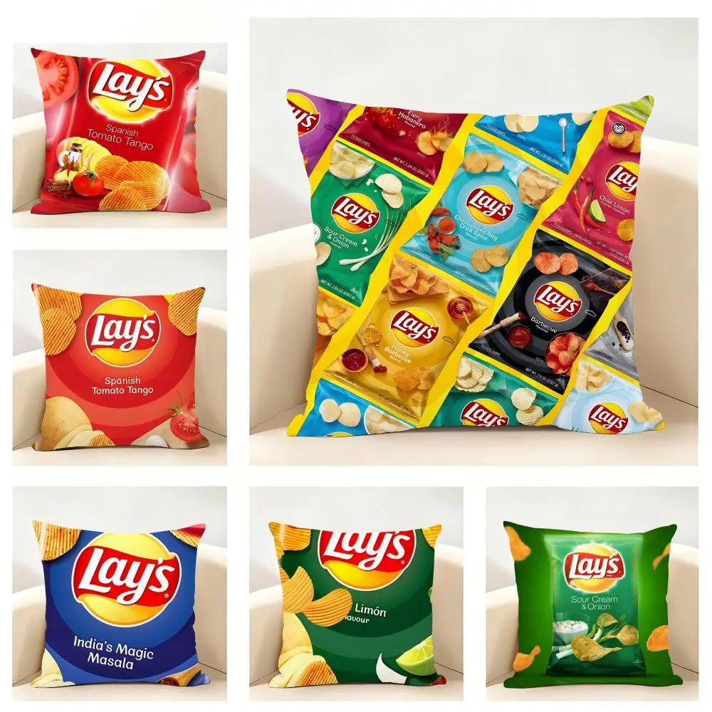 L-Lays Cushion Cover Linen Pillowcase Soft  for Sofa Bed Home Room Decor