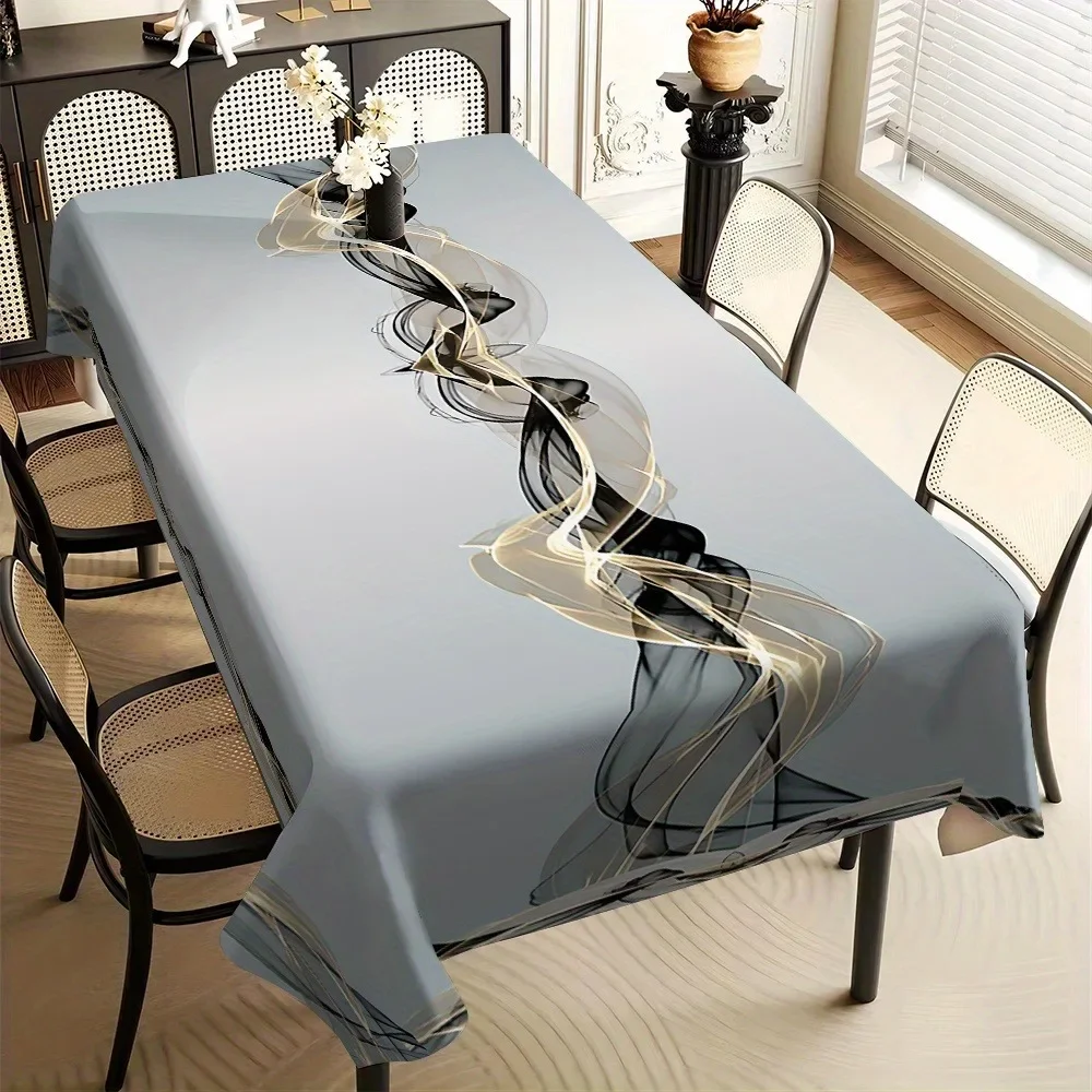 1 piece of abstract line art tablecloth, creating a modern and luxurious dining table. Polyester fiber tableclothxzj